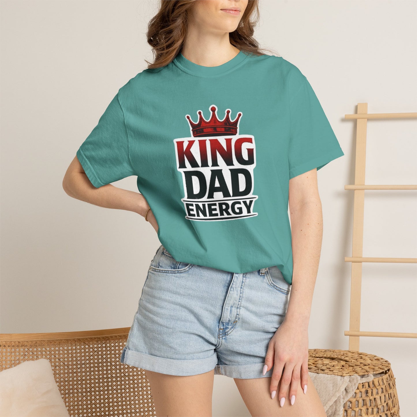 King Dad Energy T-Shirt — Father's Day Graphic Tee with Crown