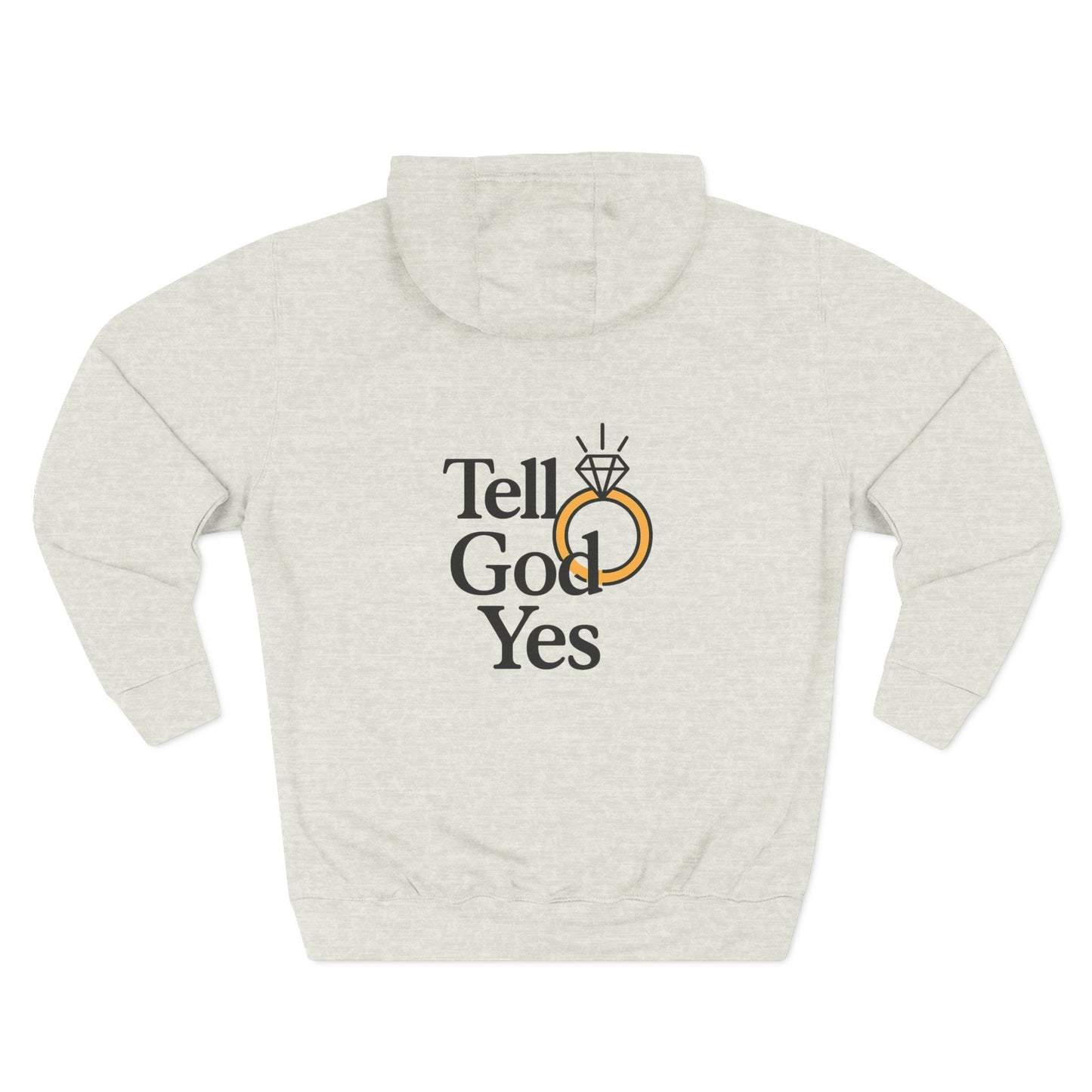 Three-Panel Fleece Hoodie: Faith-Inspired Comfort, Engagement Gift, Cozy Spiritual Wear, Wedding Celebration Hoodie, Inspirational Fashion