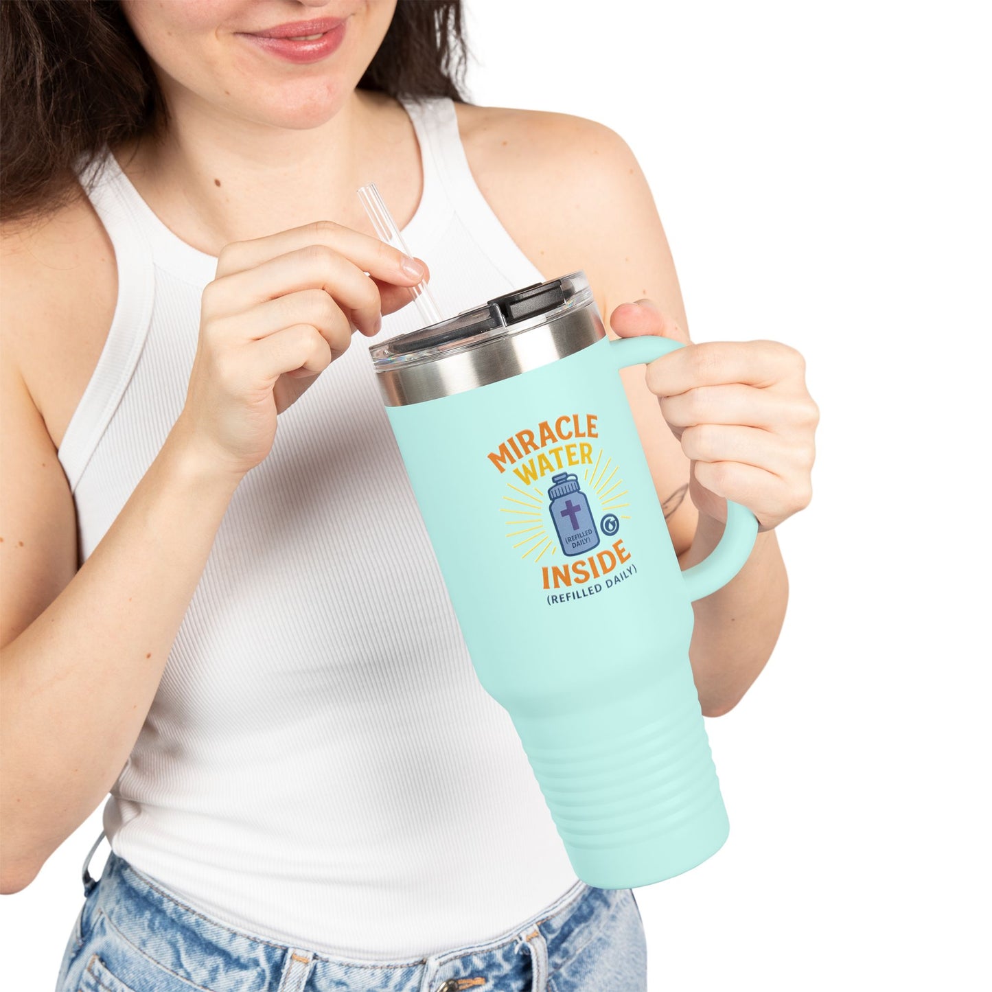 Miracle Water 40oz Insulated Travel Mug