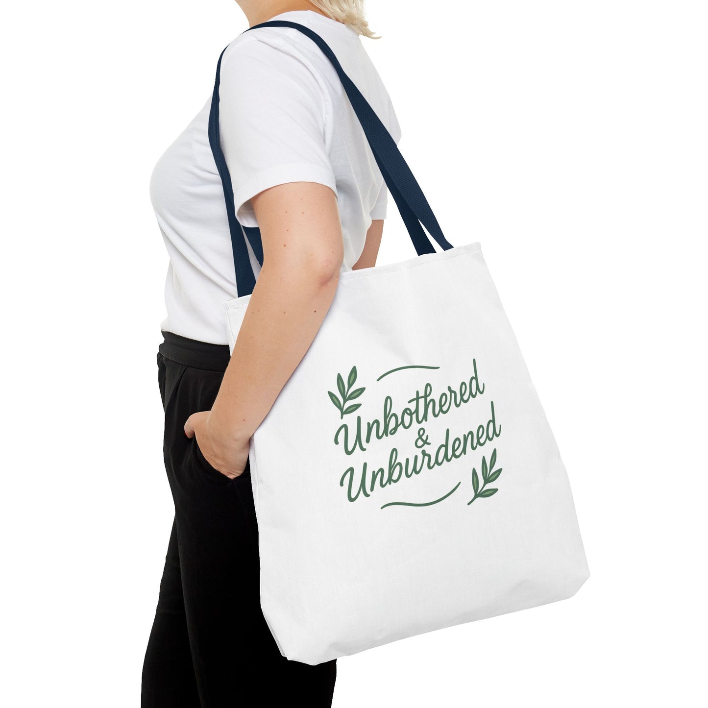 Unbothered & Unburdened Tote Bag, Everyday Tote, Eco-Friendly Bag, Gift for Her, Stylish Shopping Bag, Motivational Tote