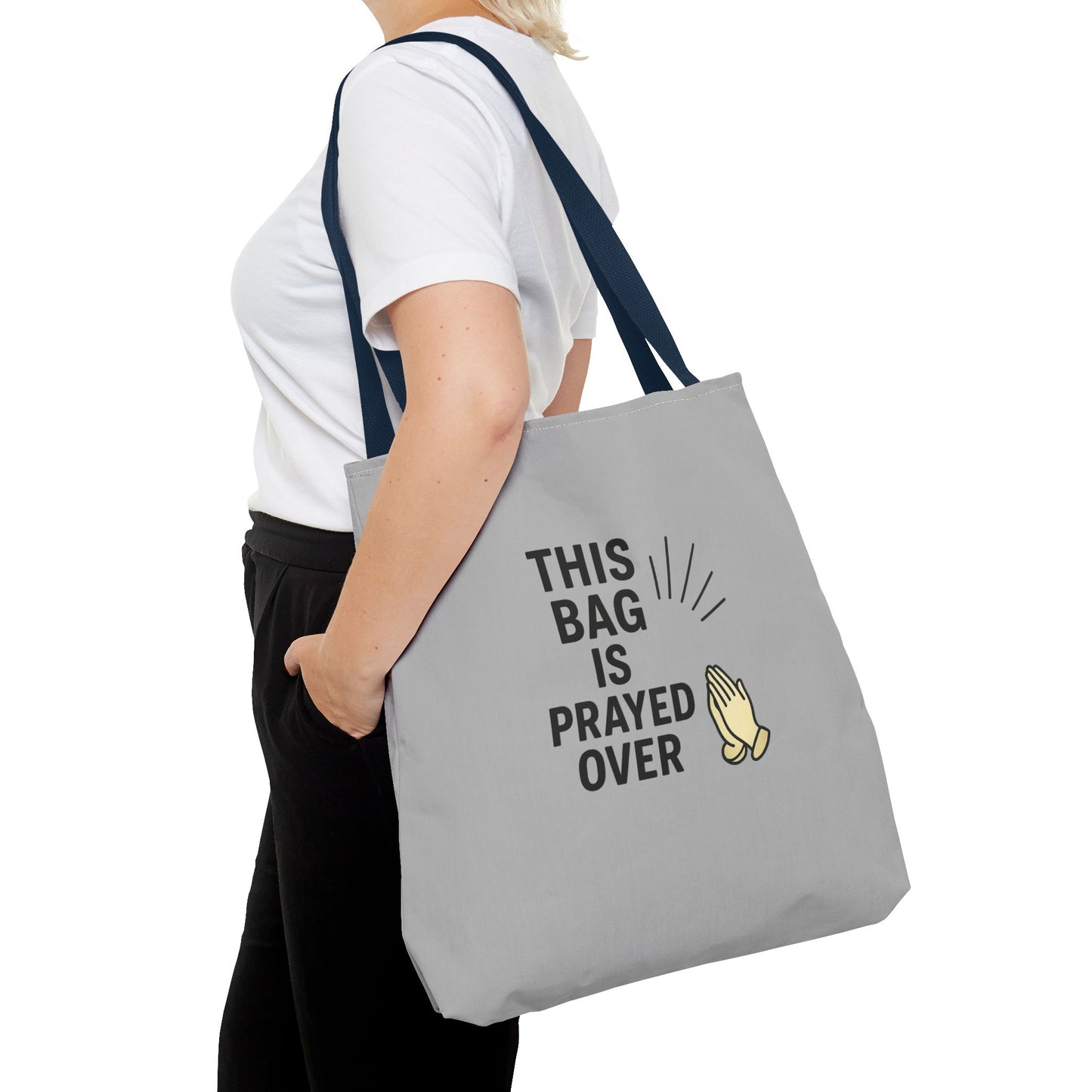 Prayed Over Tote Bag, Spiritual Gift, Christian Tote, Faith Bag, Church Accessory, Inspirational Shopper