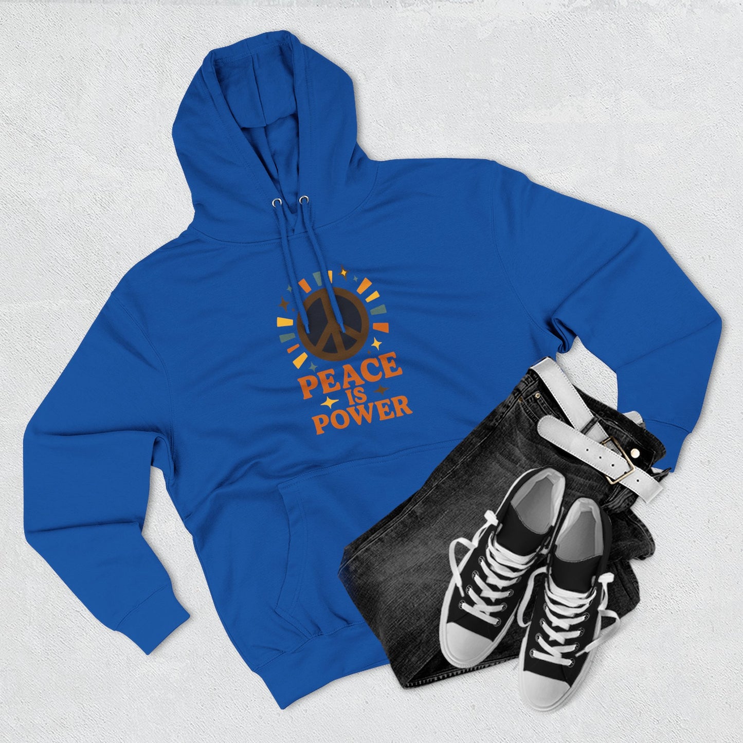 Peace is Power Fleece Hoodie - Cozy Unisex Sweatshirt, Gift for Activists, Warm Layer for Events, Inspirational Apparel