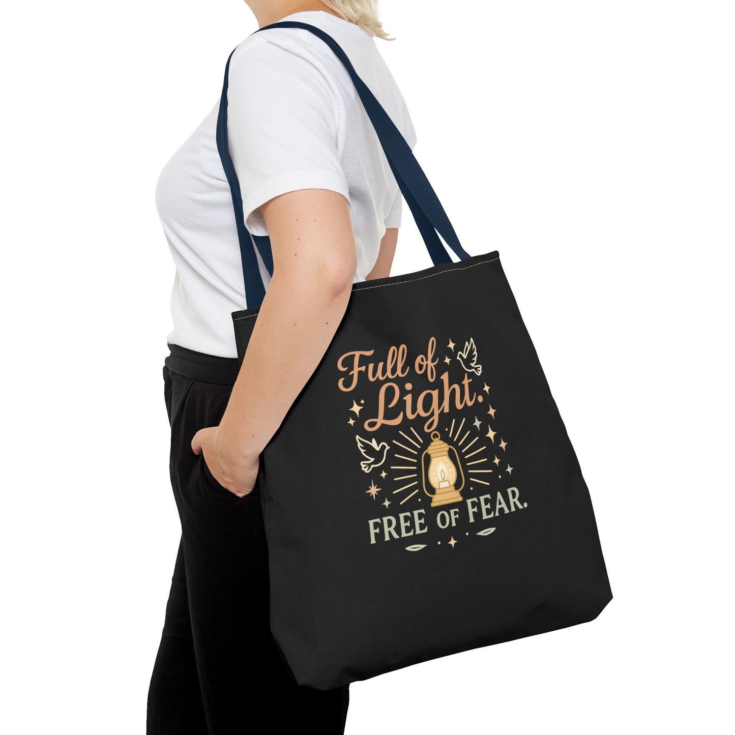 Full of Light Tote Bag, Inspirational Bag, Fearless Gift, Motivational Quote, Spiritual Tote, Everyday Accessory