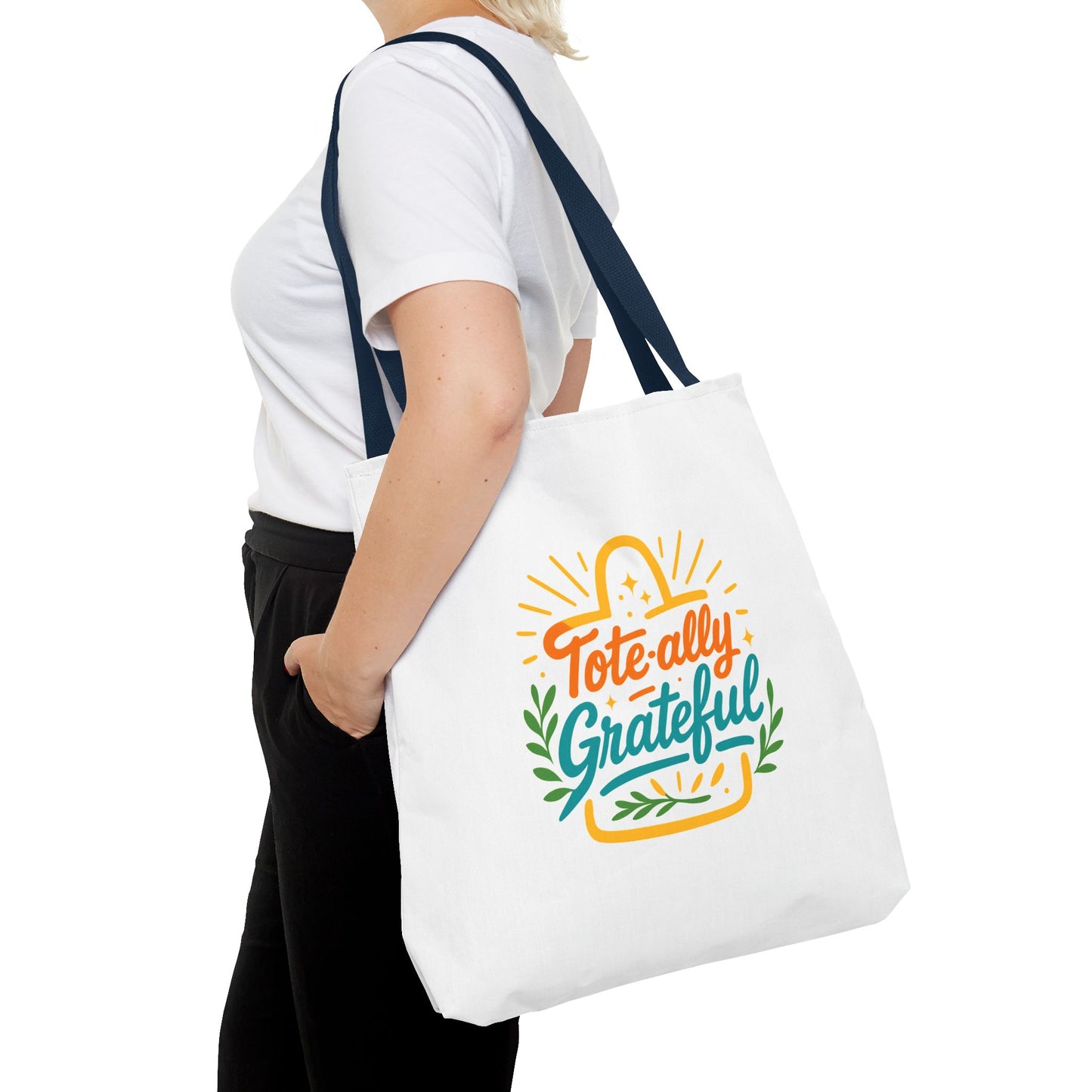 Grateful Tote Bag, Eco-Friendly Shopping Bag, Gift for Mom, Stylish Carry-All, Perfect for Summer Adventures