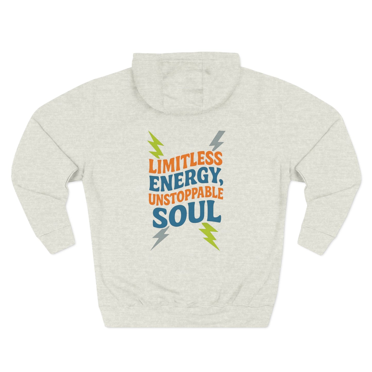 Limitless Energy Soul Hoodie, Inspirational Fleece Sweatshirt, Motivational Gift for Athletes, Cozy Winter Wear, Relaxed Fit Hoodie