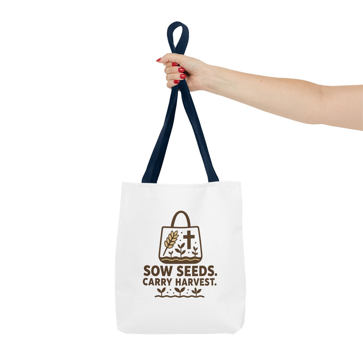 Inspirational Tote Bag - Sow Seeds Carry Harvest, Eco-Friendly Shopping Bag, Gardening Gift, Reusable Grocery Bag, Faith & Nature