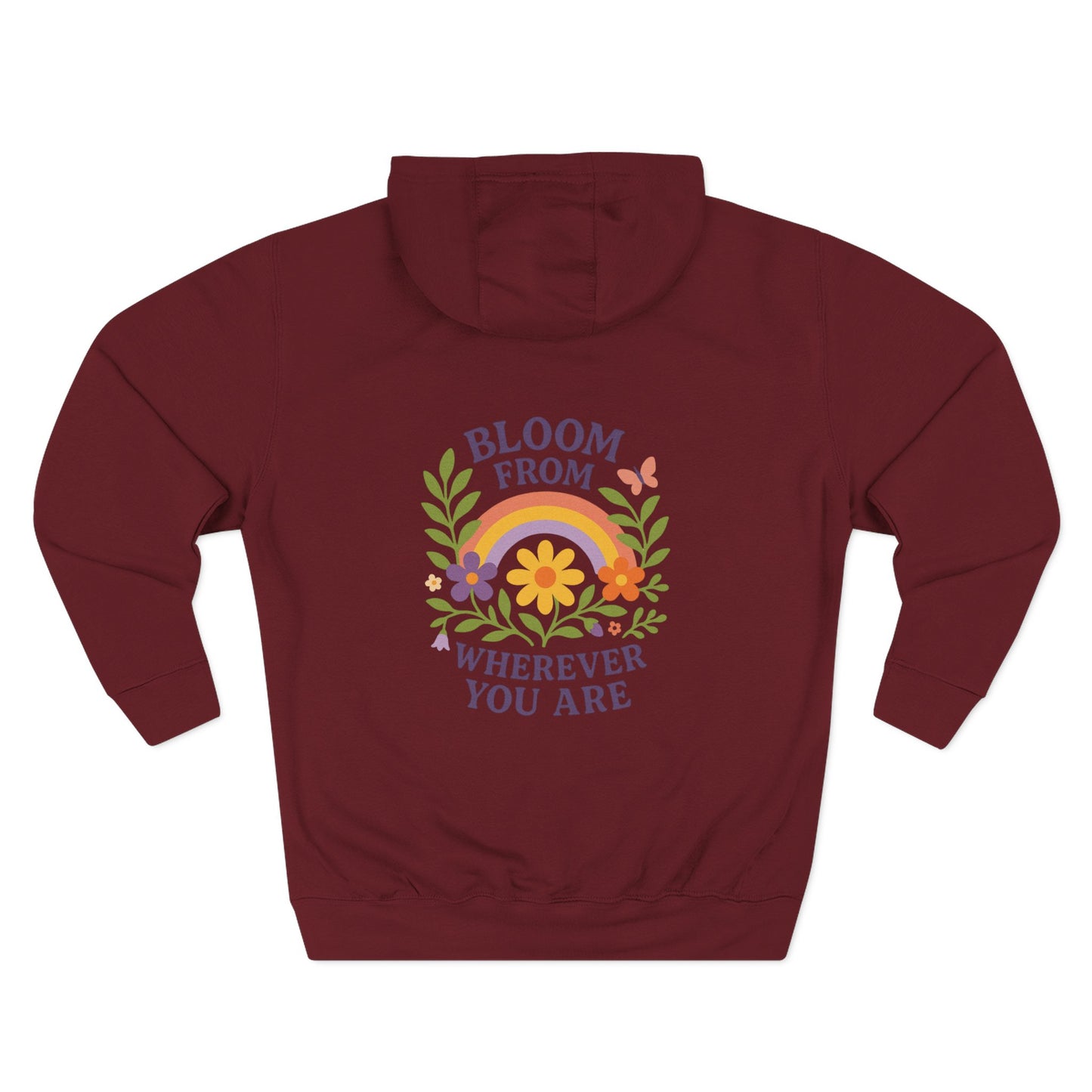 Bloom Wherever You Are Floral Fleece Hoodie