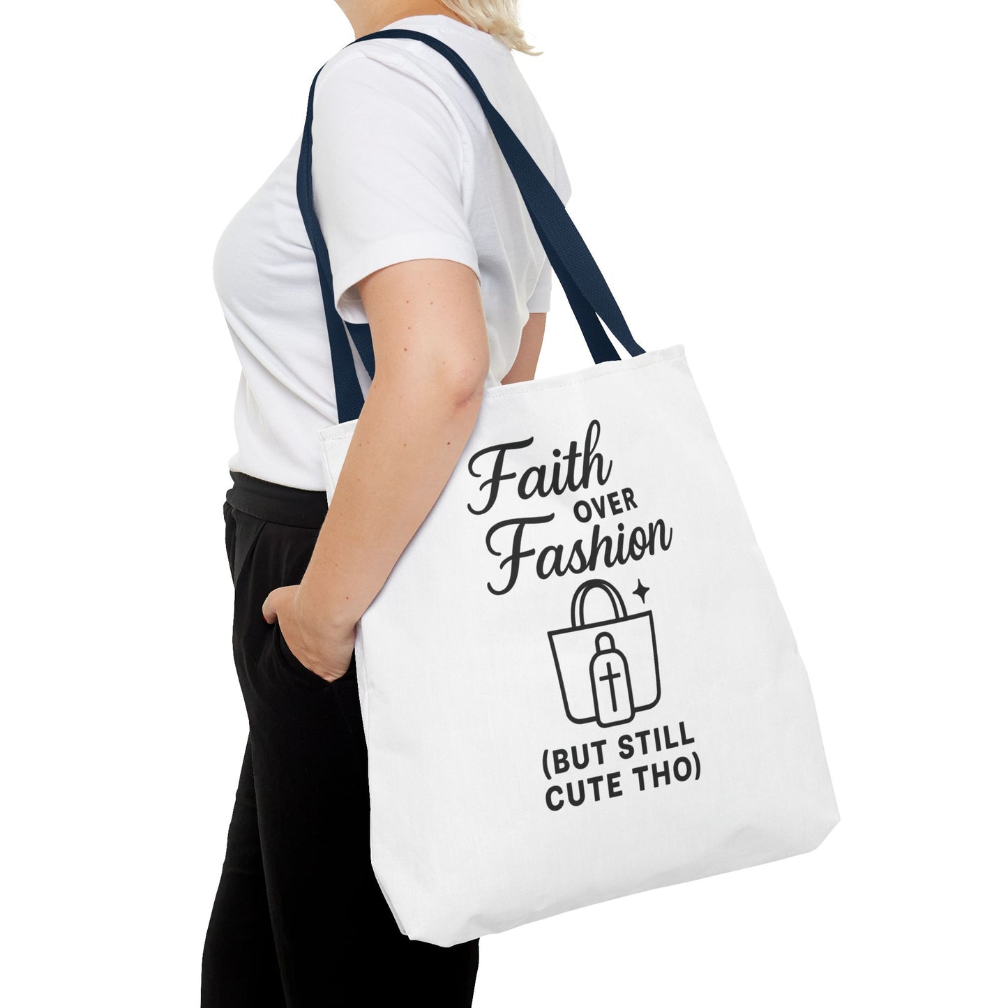 Faith Over Fashion Tote Bag - Stylish Everyday Carry, Eco-Friendly Shopping Bag, Gift for Fashion Lovers, Christian Tote, Positive Vibes