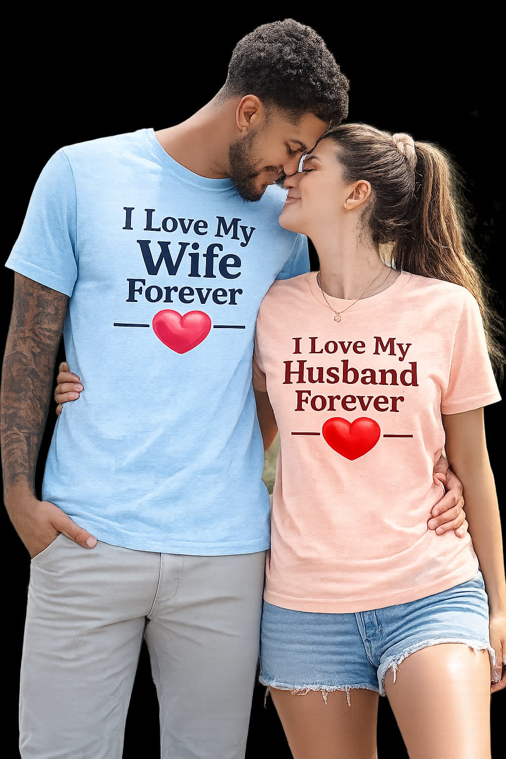 I Love My Wife & I Love My Husband Couples T-Shirts