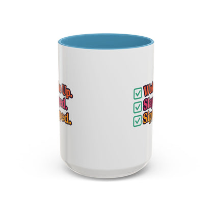 Woke Up Slayed Sipped Coffee Mug, Motivational Mug Gift, Fun Coffee Cup, Inspirational Office Mug, Morning Routine Mug