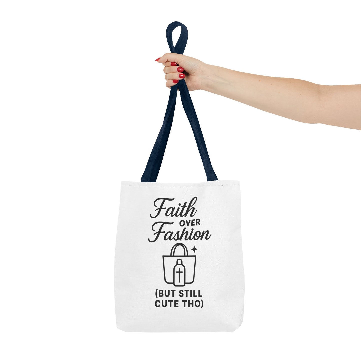 Faith Over Fashion Tote Bag - Stylish Everyday Carry, Eco-Friendly Shopping Bag, Gift for Fashion Lovers, Christian Tote, Positive Vibes