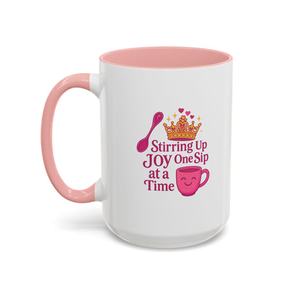 Joyful Accent Coffee Mug - 11/15oz, Colorful Sip Design, Perfect Gift for Coffee Lovers, Birthdays, Holidays, Housewarming