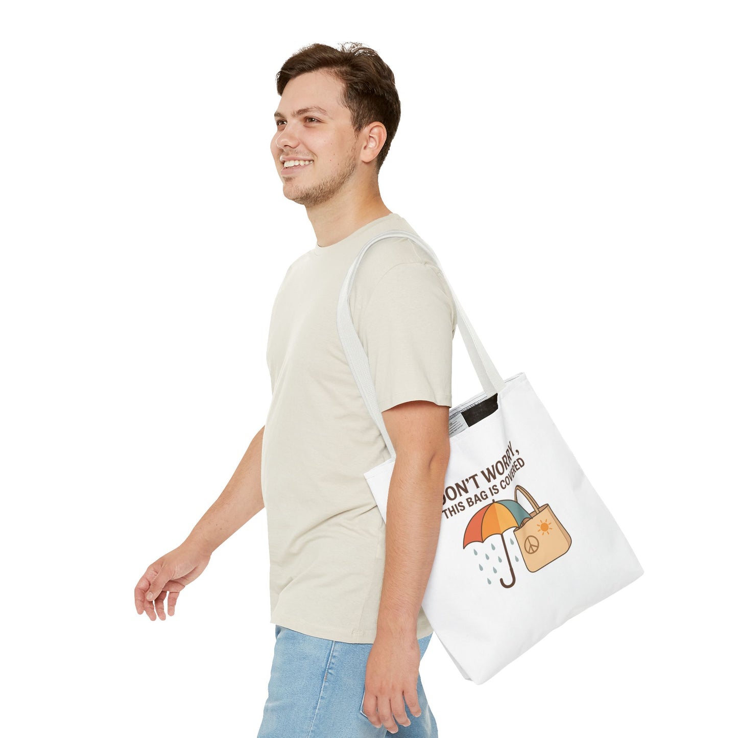 Waterproof Tote Bag - Don't Worry, This Bag Is Covered | Eco-Friendly, Beach, Gym, Shopping, Travel