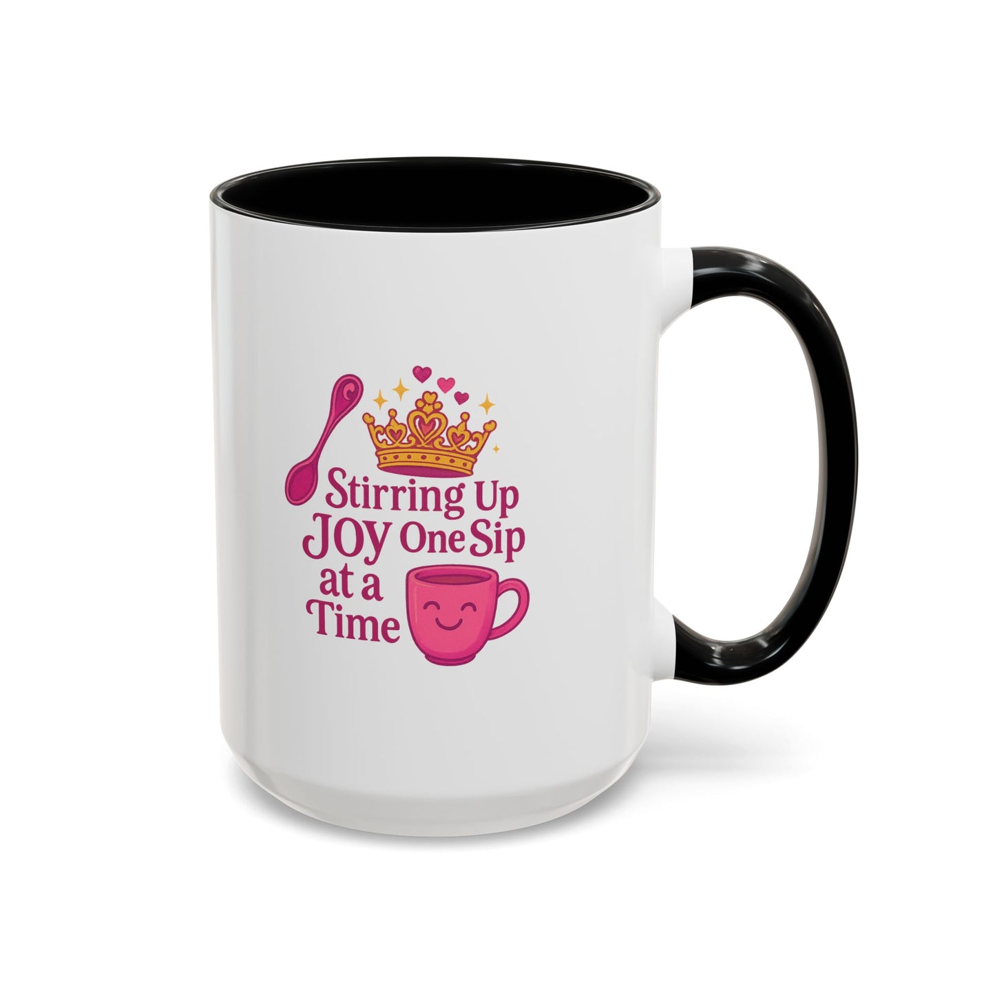 Joyful Accent Coffee Mug - 11/15oz, Colorful Sip Design, Perfect Gift for Coffee Lovers, Birthdays, Holidays, Housewarming