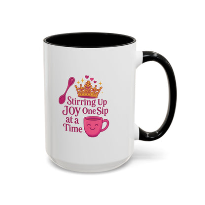 Joyful Accent Coffee Mug - 11/15oz, Colorful Sip Design, Perfect Gift for Coffee Lovers, Birthdays, Holidays, Housewarming