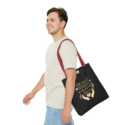Spiritual Healing Tote Bag, Eco-Friendly Shopping Bag, Inspirational Gift, Reusable Market Tote, Mindfulness Carrier