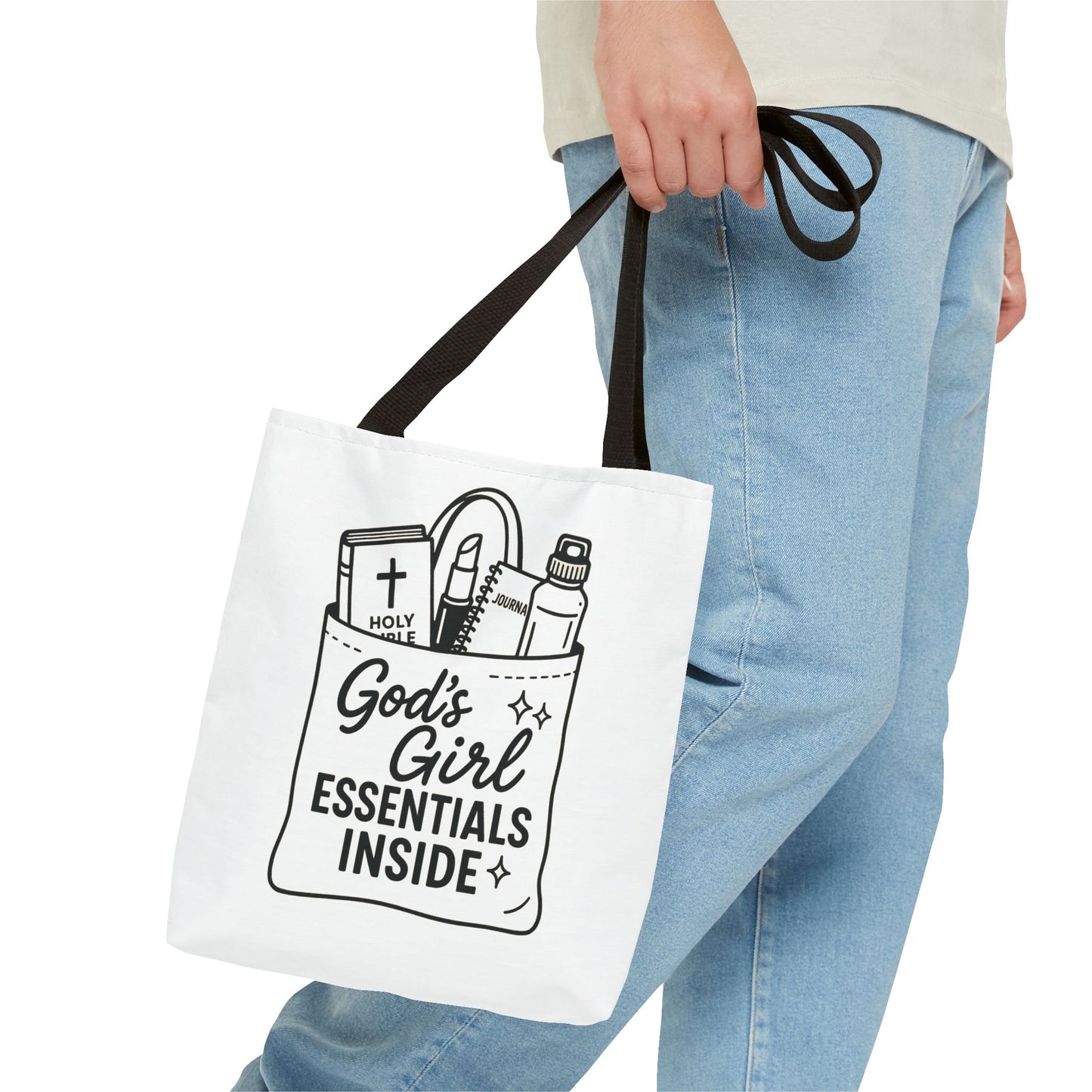 God's Girl Essentials Tote Bag | Motivational Bag for Women, Christian Gifts, Spiritual Tote, Everyday Purse, Faith-Inspired Accessory
