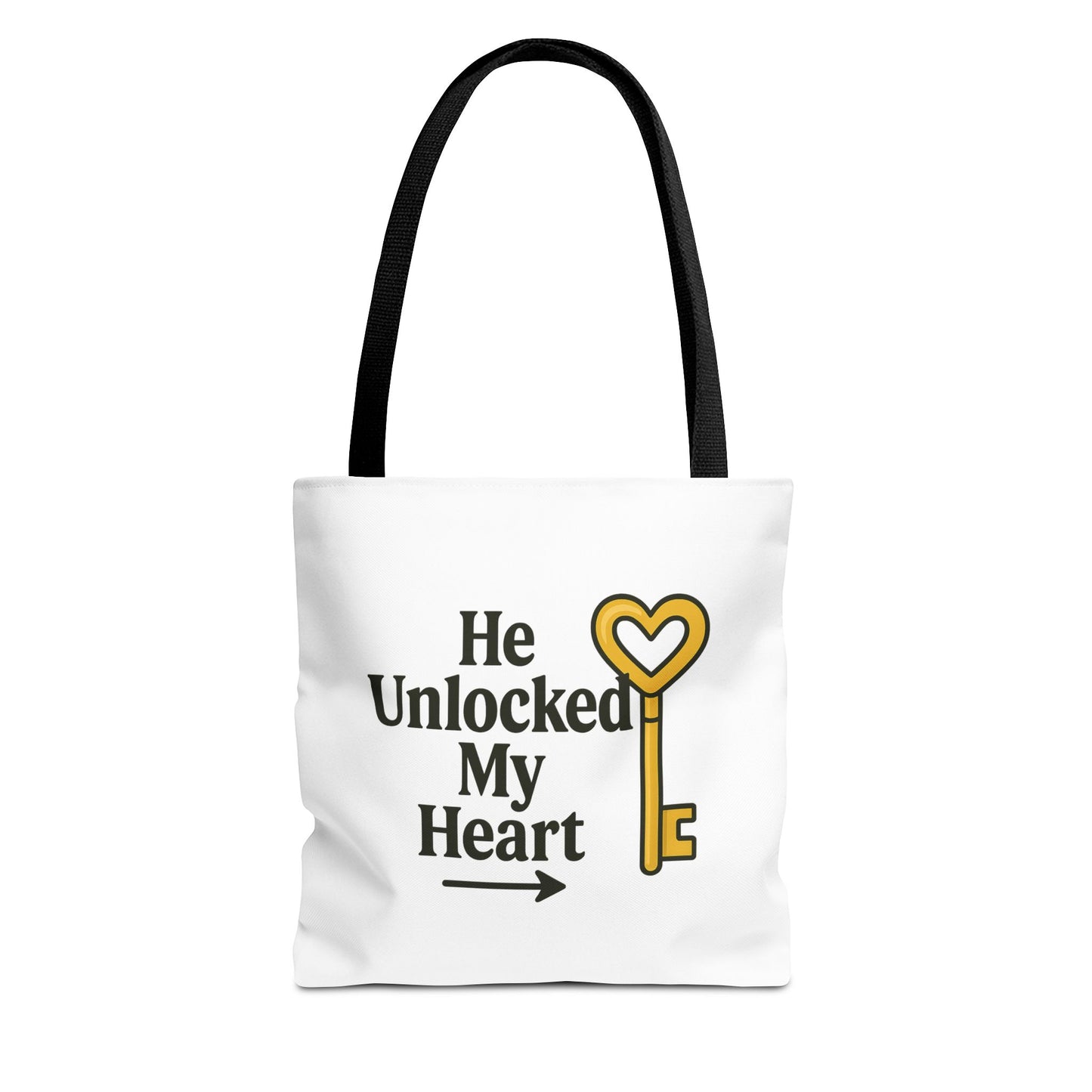 Heart Unlocking Quote Tote Bag, Valentine's Gift, Love Theme, Stylish Shoulder Bag, Perfect for Everyday Use, Cute Fashion Accessory