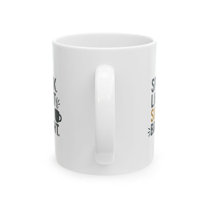 Speak Light Sip Bright - Funny Ceramic Mug - Perfect Gift for Coffee Lovers, Humor, Birthday, Quotes, Home Decor, Office Fun