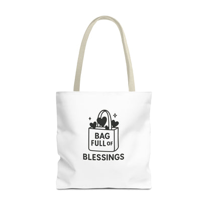 Bag Full of Blessings Tote Bag | Motivational Gift, Shopping Tote, Eco-Friendly Bag, Organizer, Gift for Women