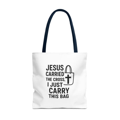 Christian Tote Bag - Jesus Carried the Cross, Everyday Use, Gift for Believers, Church Events, Eco-Friendly Shopping Bag