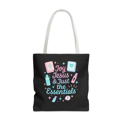 Joyful Essentials Tote Bag for Faith Lovers, Christian Canvas Bag, Unique Gift for Church, Bible Study, Everyday Use, Stylish Carryall