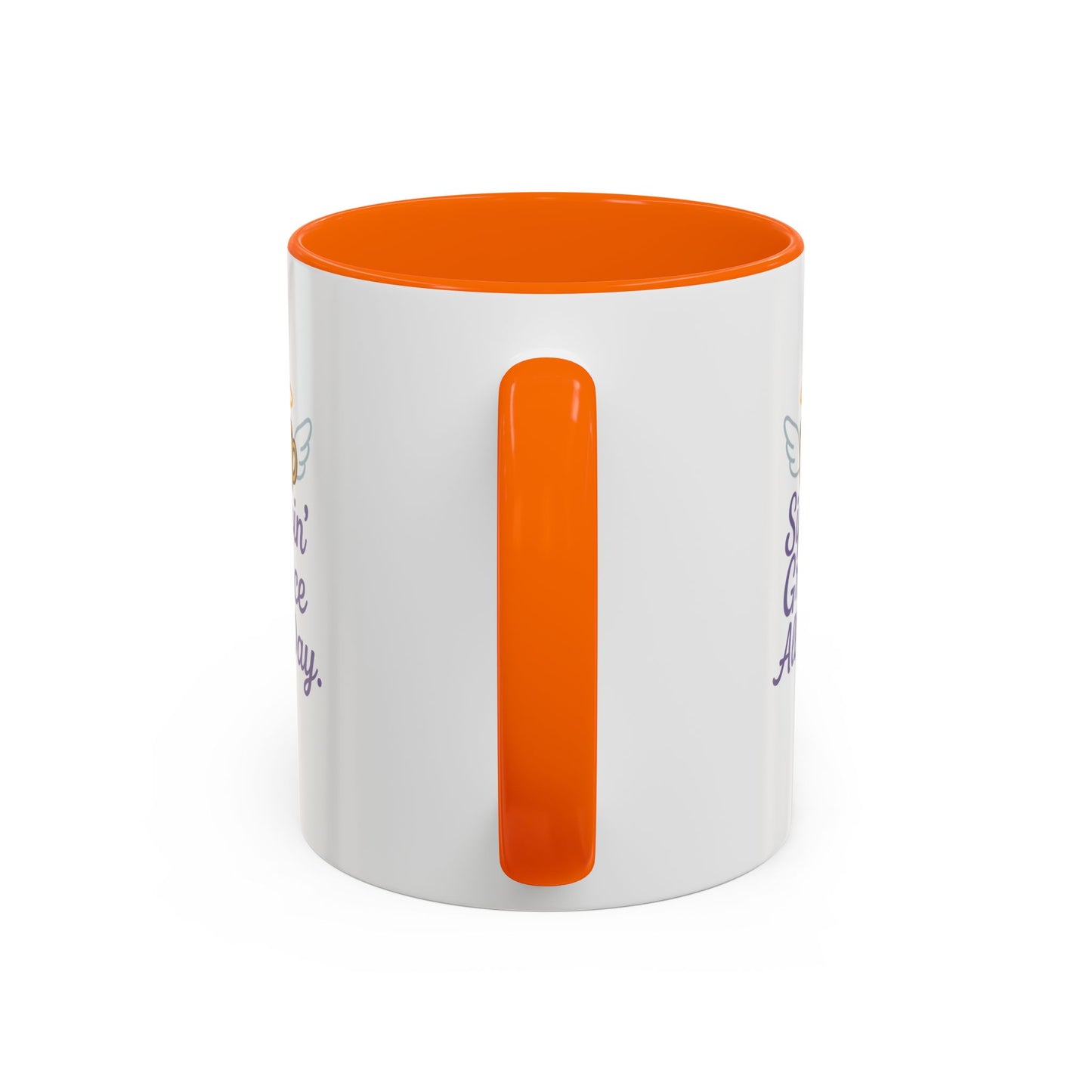 Sipping Grace Accent Coffee Mug | Stylish Gift for Coffee Lovers, Inspirational Mug, Office Décor, Unique Funny Coffee Cup