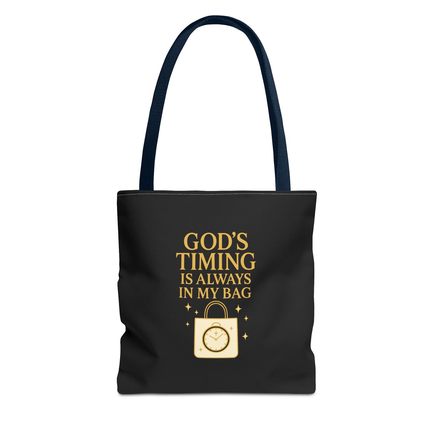 God's Timing Tote Bag | Motivational Bag for Everyday Use, Gift for Believers, Casual Tote for Work, School, and Travel