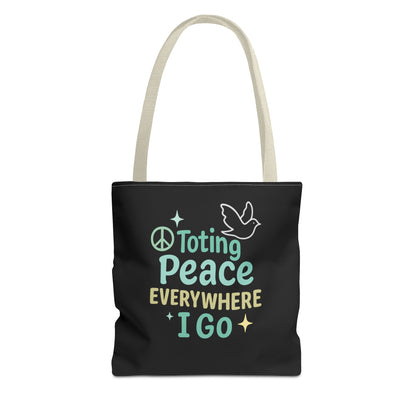 Peace-Themed Tote Bag Empower Your Journey, Eco-Friendly, Shopping, Beach, Gifts, Everyday Use