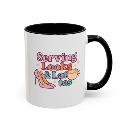 Serving Look and Latte Accent Coffee Mug (11, 15oz)