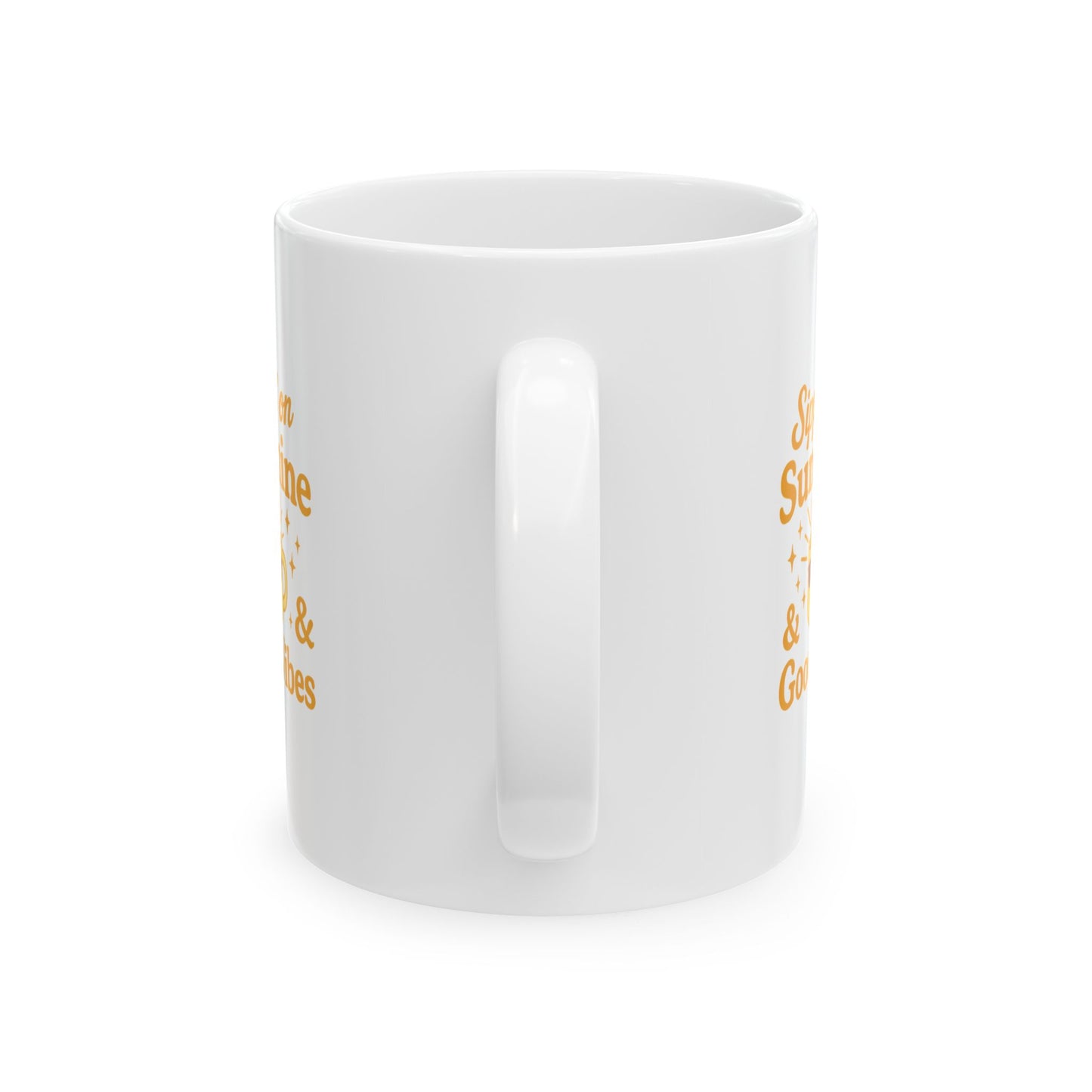 Sippin' on Sunshine Inspirational Ceramic Mug – Motivational Drinkware for Coffee Lovers, Gift for Friends, Office Decor, Self-Care, Birthday