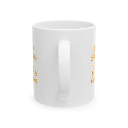 Sippin' on Sunshine Inspirational Ceramic Mug – Motivational Drinkware for Coffee Lovers, Gift for Friends, Office Decor, Self-Care, Birthday