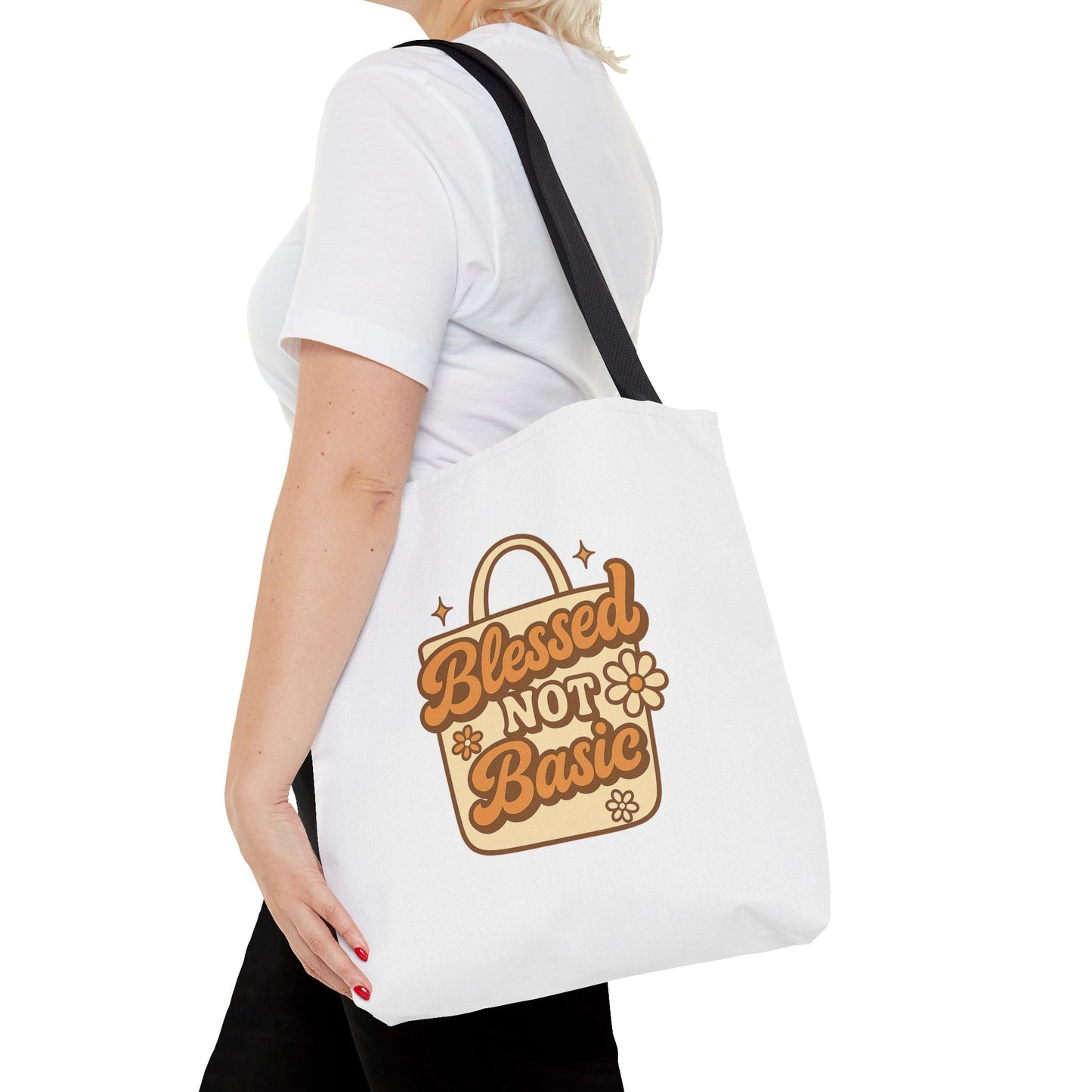 Blessed Not Basic Tote Bag - Fun Shopping Bag, Gift for Friends, Eco-Friendly Tote, Weekend Vibes, Cute Carryall