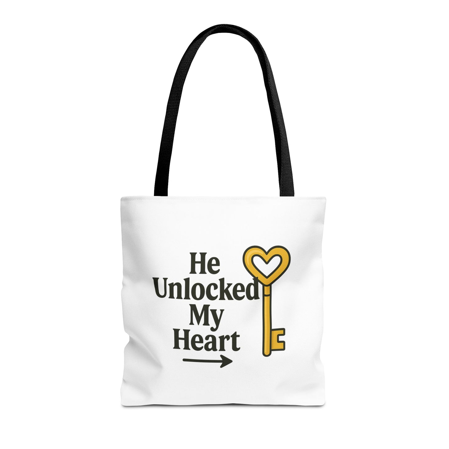 Heart Unlocking Quote Tote Bag, Valentine's Gift, Love Theme, Stylish Shoulder Bag, Perfect for Everyday Use, Cute Fashion Accessory