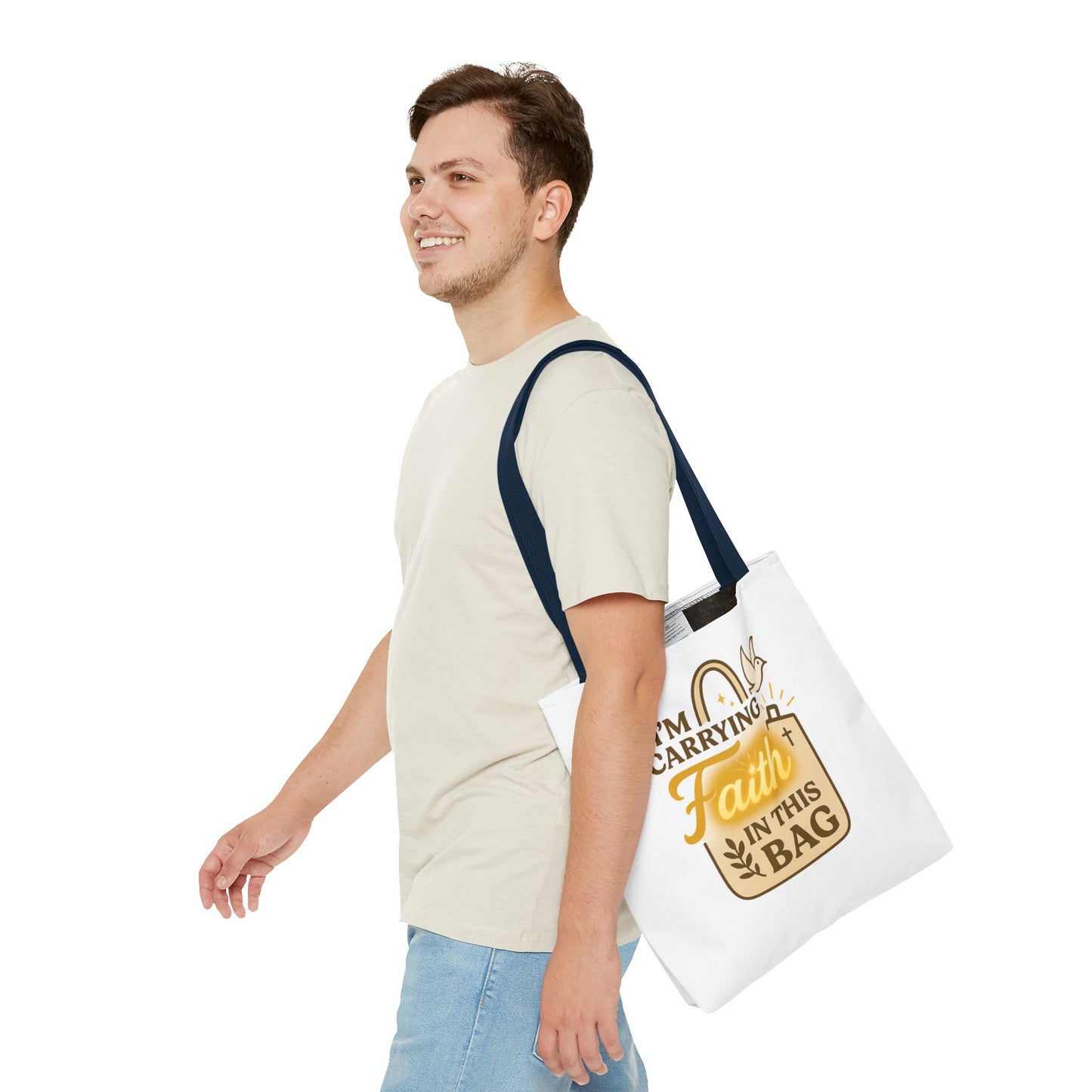 Faith Tote Bag - Inspirational Eco-Friendly Shopping Bag, Spiritual Gift, Slogan Bag, Motivational Purse