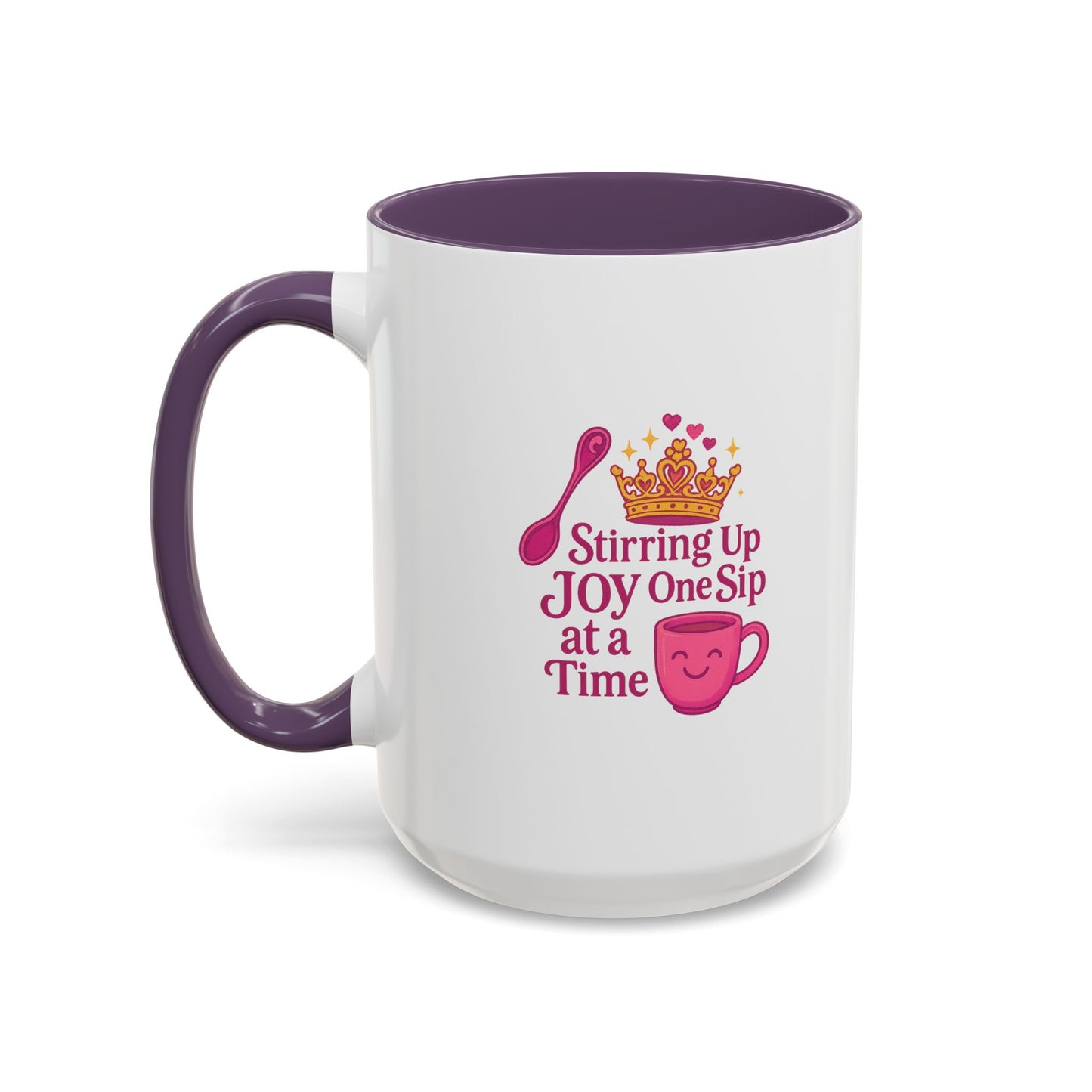 Joyful Crown Accent Coffee Mug | Perfect for Birthdays, Gifts, Home Decor, Coffee Lovers, Daily Motivation