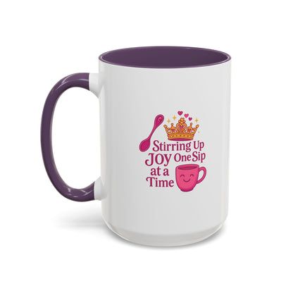 Joyful Crown Accent Coffee Mug | Perfect for Birthdays, Gifts, Home Decor, Coffee Lovers, Daily Motivation