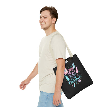 Joyful Essentials Tote Bag for Faith Lovers, Christian Canvas Bag, Unique Gift for Church, Bible Study, Everyday Use, Stylish Carryall