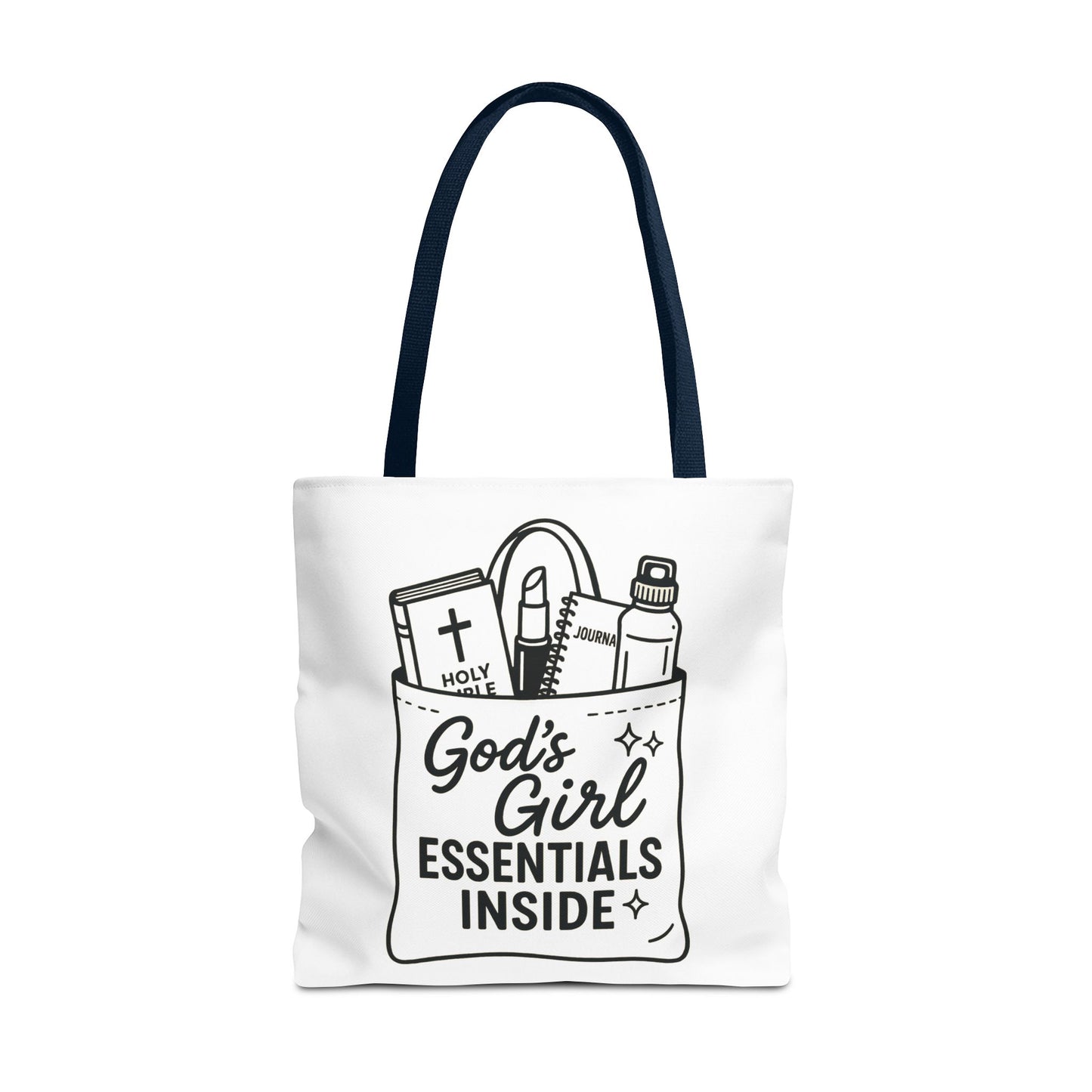 God's Girl Essentials Tote Bag | Motivational Bag for Women, Christian Gifts, Spiritual Tote, Everyday Purse, Faith-Inspired Accessory