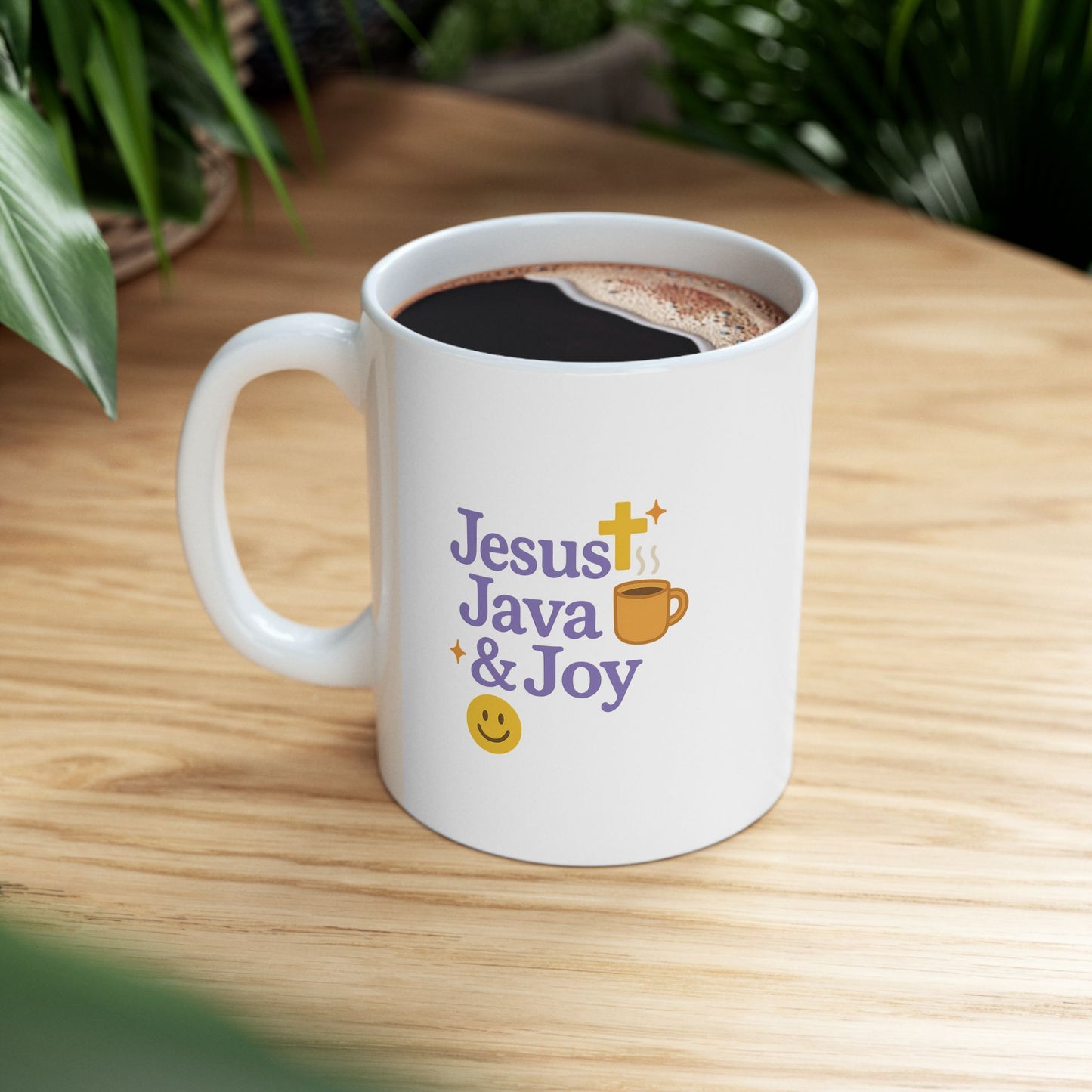 Jesus Java and Joyful Ceramic Mug - Perfect for Coffee Lovers, Gift for Tea Enthusiasts, Fun Kitchen Decor, Birthday Present, Relaxing Moments