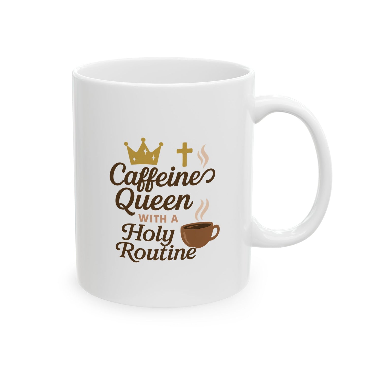 Ceramic Mug - Caffeines Queens - Cozy Coffee Quotes for Coffee Lovers, Cute Drinkware for Home, Perfect Gift for Birthdays, Holidays