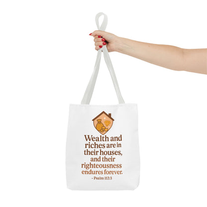Inspirational Tote Bag with Psalm 112:3 Quote, Motivational Gift, Reusable Shopping Bag, Bible Verse Tote, Religious Accessory, [...]