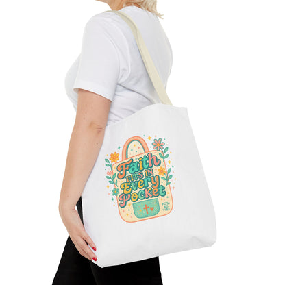 Faith-Inspired Tote Bag for Everyday Use, Shopping, Gifts, Beach, Eco-Friendly, Floral Design
