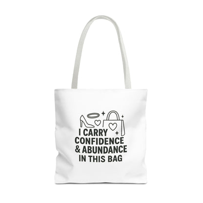 Confidence & Abundance Tote Bag, Motivational Shopper Bag, Gift for Her, Inspirational Tote for Everyday Use, Eco-Friendly Carryall