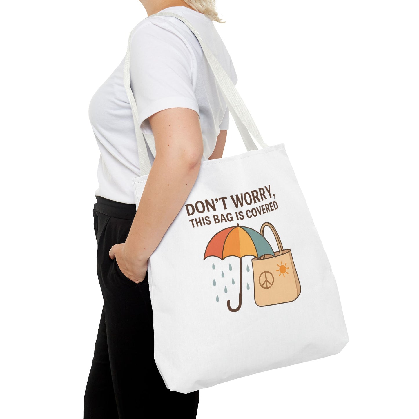 Waterproof Tote Bag - Don't Worry, This Bag Is Covered | Eco-Friendly, Beach, Gym, Shopping, Travel