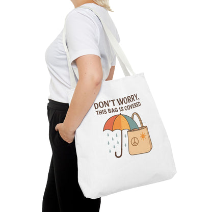 Waterproof Tote Bag - Don't Worry, This Bag Is Covered | Eco-Friendly, Beach, Gym, Shopping, Travel