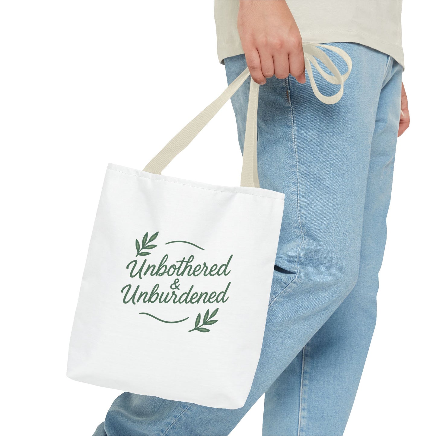 Unbothered & Unburdened Tote Bag, Everyday Tote, Eco-Friendly Bag, Gift for Her, Stylish Shopping Bag, Motivational Tote