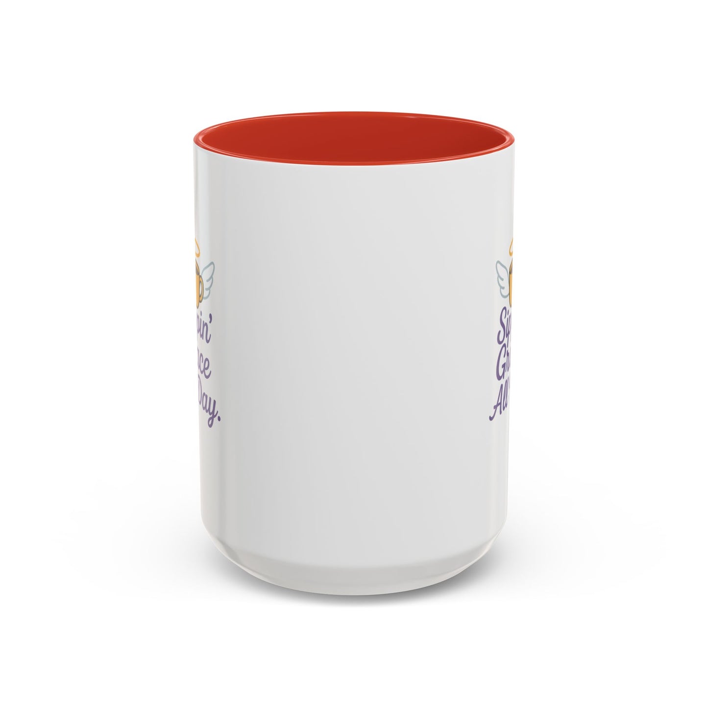 Sipping Grace Accent Coffee Mug | Stylish Gift for Coffee Lovers, Inspirational Mug, Office Décor, Unique Funny Coffee Cup