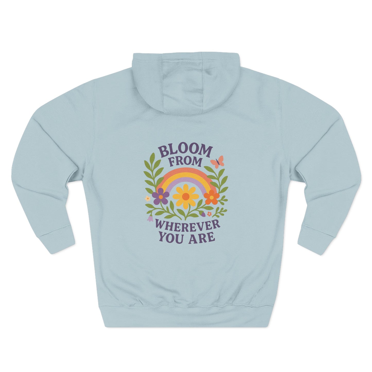 Bloom Wherever You Are Floral Fleece Hoodie