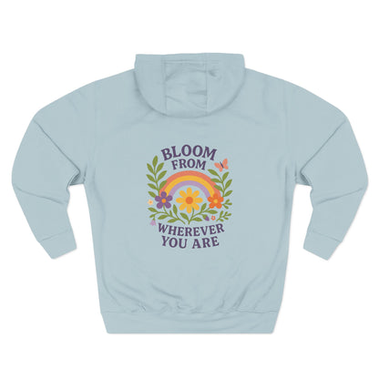 Bloom Wherever You Are Floral Fleece Hoodie